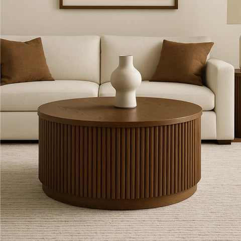 Allegro Walnut Wooden Round Coffee Table