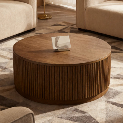 Allegro Walnut Wooden Round Coffee Table
