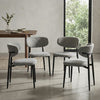 Almos Set of 4 Grey Dining Chairs with Black Metal Frame