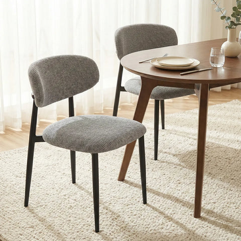 Almos Set of 4 Velvet Dining Chairs - Grey