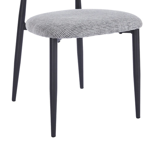 Almos Set of 4 Velvet Dining Chairs - Grey