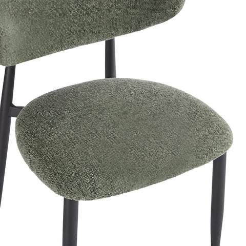 Almos Set of 4 Velvet Dining Chairs - Green
