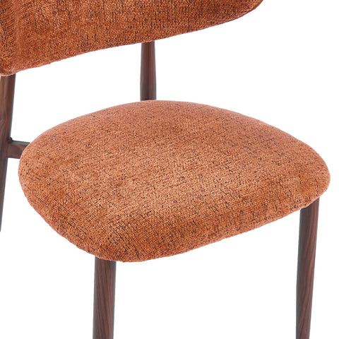 Almos Set of 4 Velvet Dining Chairs - Burnt Orange