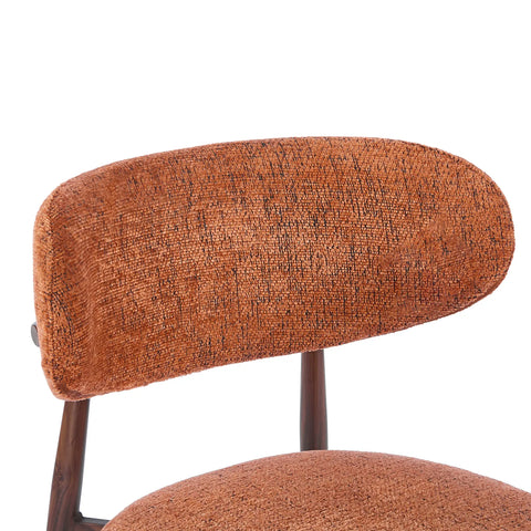 Almos Set of 4 Velvet Dining Chairs - Burnt Orange