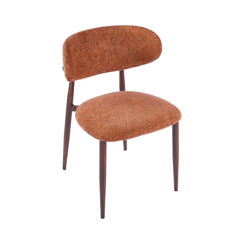 Almos Set of 4 Velvet Dining Chairs - Burnt Orange