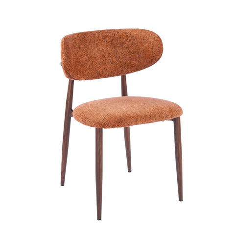 Almos Set of 4 Velvet Dining Chairs - Burnt Orange