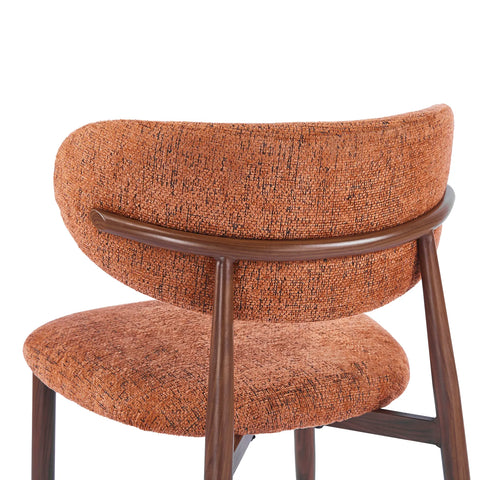 Almos Set of 4 Velvet Dining Chairs - Burnt Orange