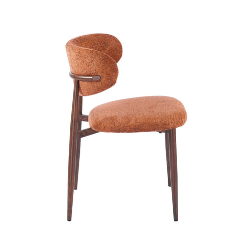 Almos Set of 4 Velvet Dining Chairs - Burnt Orange