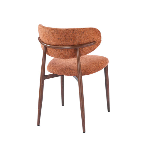 Almos Set of 4 Velvet Dining Chairs - Burnt Orange