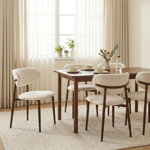 Almos Set of 4 Velvet Dining Chairs - White