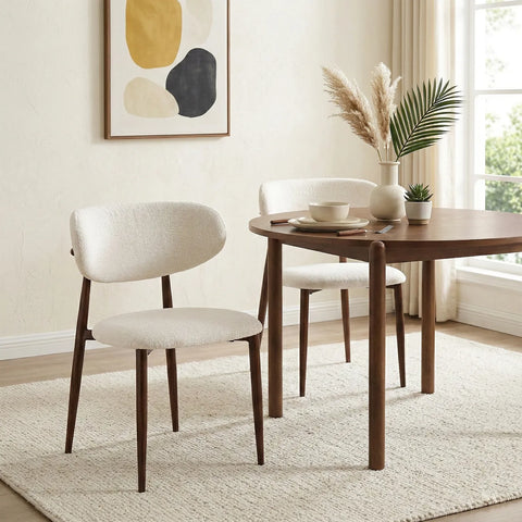 Almos Set of 4 Velvet Dining Chairs - White