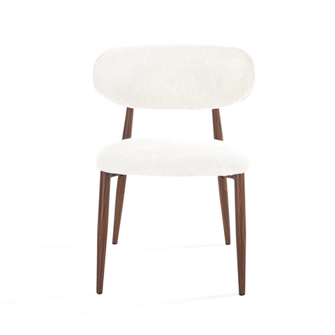 Almos Set of 4 Velvet Dining Chairs - White