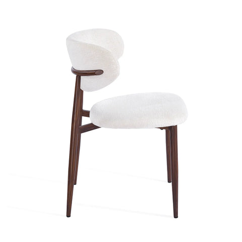 Almos Set of 4 Velvet Dining Chairs - White