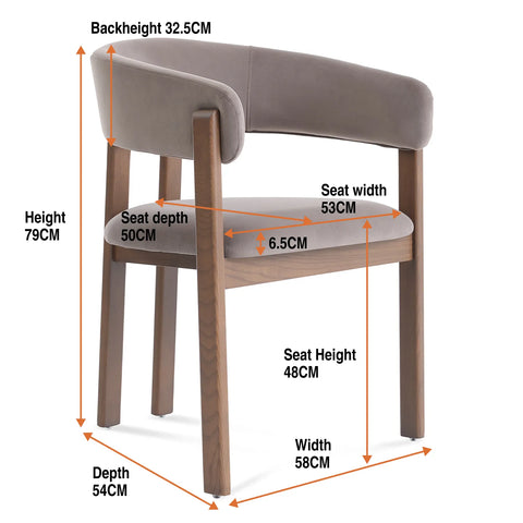 Amara Dark Brown Fabric Dining Chair