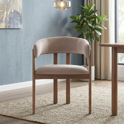 Amara Dark Brown Fabric Dining Chair