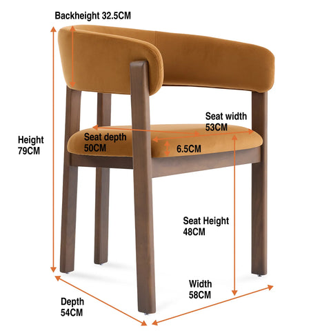 Amara Light Brown Fabric Dining Chair