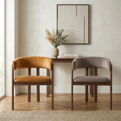 Amara Dark Brown Fabric Dining Chair