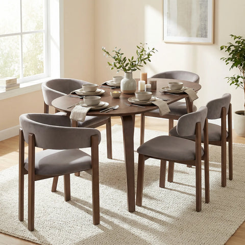 Amara Dark Brown Fabric Dining Chair