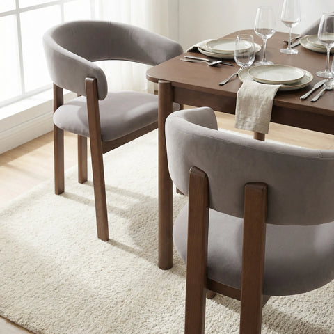 Amara Dark Brown Fabric Dining Chair