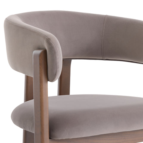 Amara Dark Brown Fabric Dining Chair