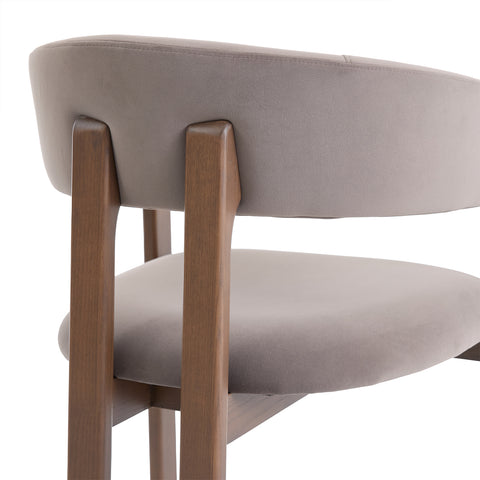 Amara Dark Brown Fabric Dining Chair