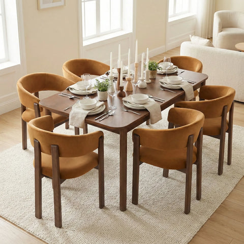 Amara Light Brown Fabric Dining Chair