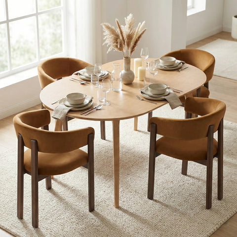 Amara Light Brown Fabric Dining Chair