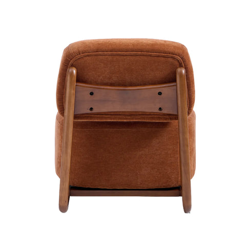 Amillo Rusty Orange Occasional Chair with Solid Rubberwood Walnut Effect Frame
