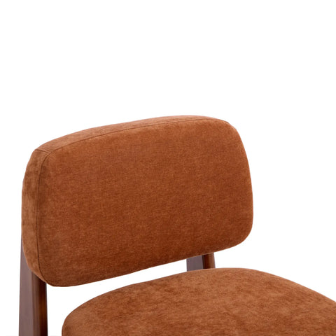 Amillo Rusty Orange Occasional Chair with Solid Rubberwood Walnut Effect Frame