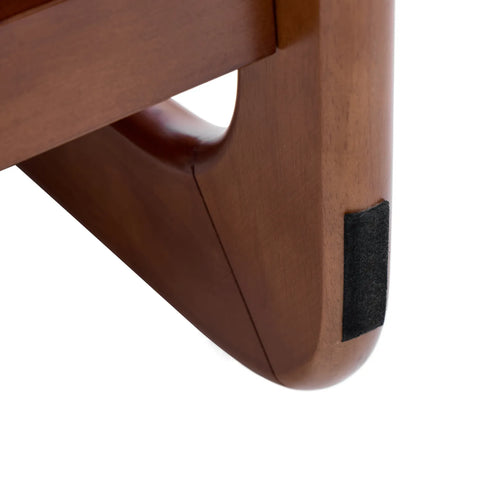 Amillo Rusty Orange Occasional Chair with Solid Rubberwood Walnut Effect Frame