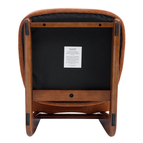 Amillo Rusty Orange Occasional Chair with Solid Rubberwood Walnut Effect Frame