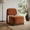 Amillo Rusty Orange Occasional Chair with Solid Rubberwood Walnut Effect Frame