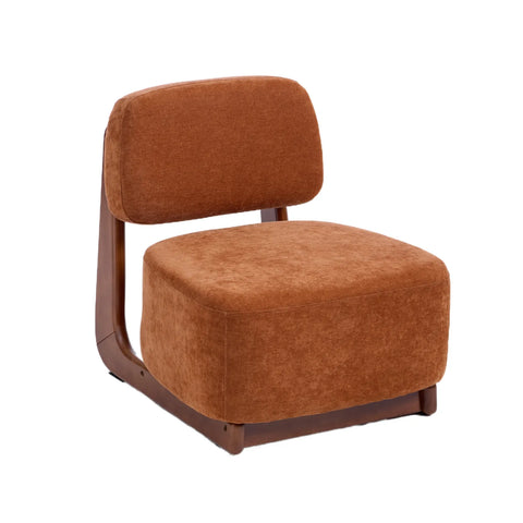 Amillo Rusty Orange Occasional Chair with Solid Rubberwood Walnut Effect Frame