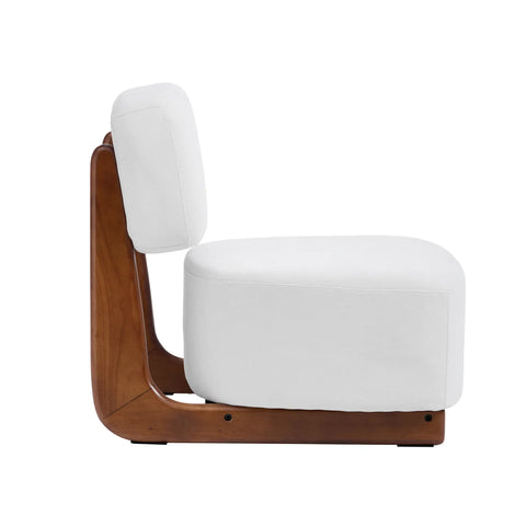 Amillo Accent Chair Textured Weave Fabric - Cream