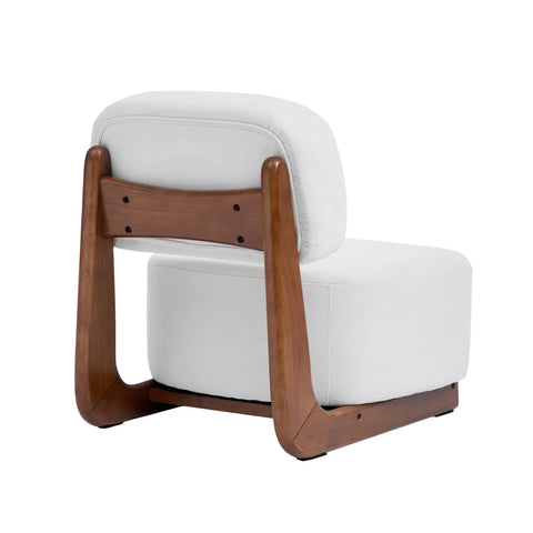 Amillo Accent Chair Textured Weave Fabric - Cream