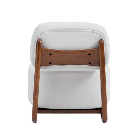 Amillo Accent Chair Textured Weave Fabric - Cream