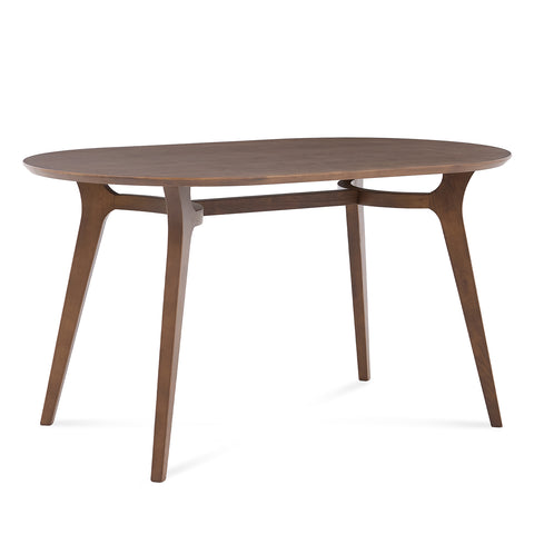 Arden Nordic Walnut Effect 4-6 Seater Oval Wooden Dining Table - 140cm