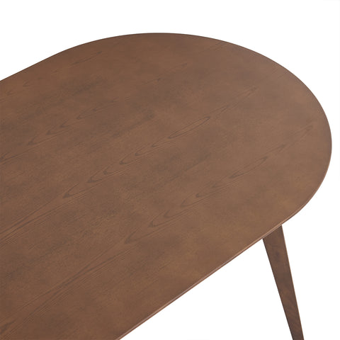 Arden Nordic Walnut Effect 4-6 Seater Oval Wooden Dining Table - 140cm