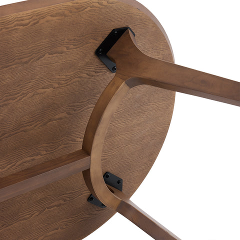 Arden Nordic Walnut Effect 4-6 Seater Oval Wooden Dining Table - 140cm