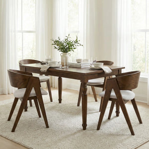 Windsor Farmhouse Walnut Effect 4-6 Seater Rectangle Wooden Dining Table - 140cm