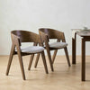 Ardena Light Warm Grey Textured Fabric Dining Chair with Walnut Effect Elm Frame