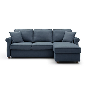 Arthur Corner Sofa Bed in Navy Textured Weave Fabric