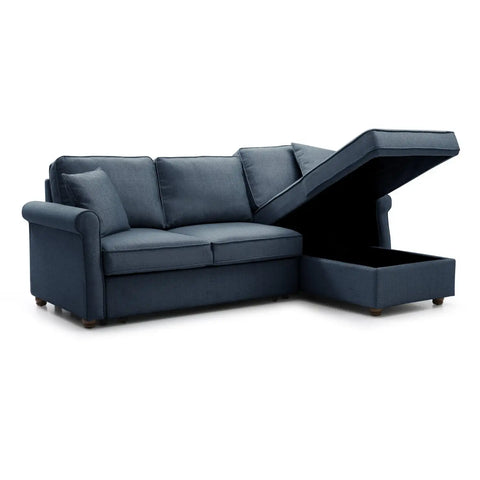 Arthur Corner Sofa Bed in Navy Textured Weave Fabric