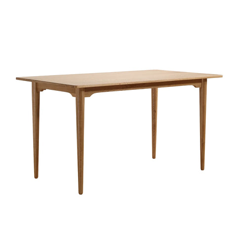 Ashford Mid-Century Modern Oak Effect 4-6 Seater Rectangle Wooden Dining Table - 140cm