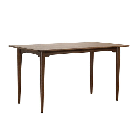 Ashford Mid-Century Modern Walnut Effect 4-6 Seater Rectangle Wooden Dining Table - 140cm