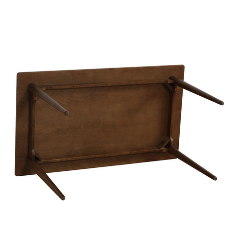 Ashford Mid-Century Modern Walnut Effect 4-6 Seater Rectangle Wooden Dining Table - 140cm