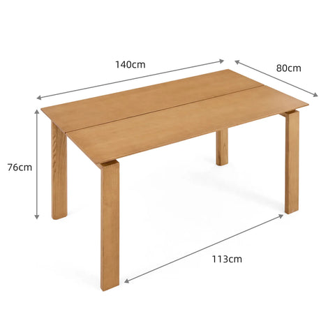 Astor Oak Effect Modern Classic 4-6 Seater Rectangle Wooden Dining Table - 140cm