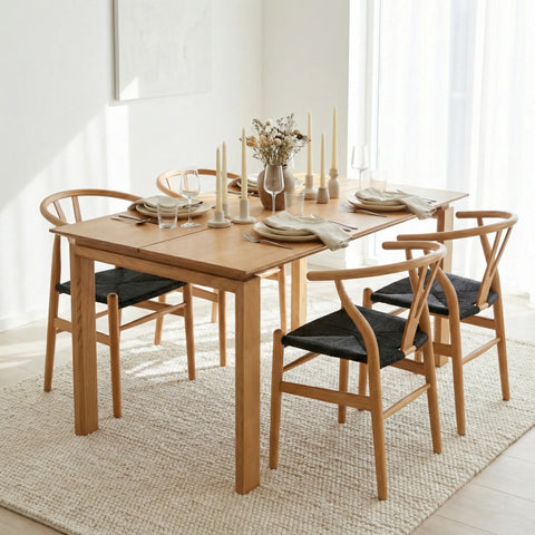 Astor Oak Effect Modern Classic 4-6 Seater Rectangle Wooden Dining Table - 140cm