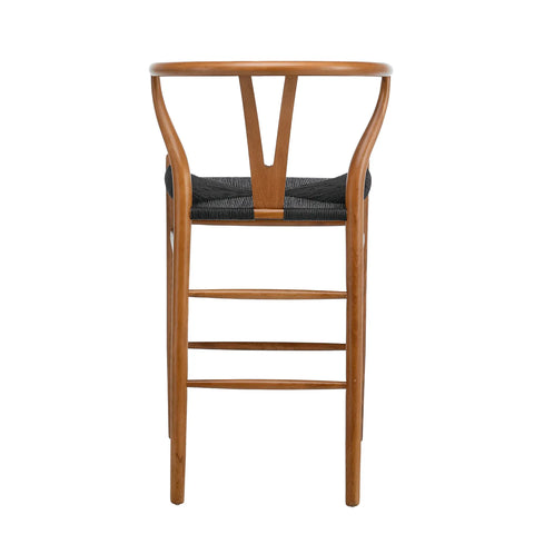 Blanca Black Paper Rope & Dark Natural Beech Bar Stool