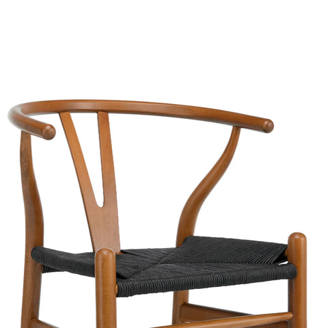 Blanca Black Paper Rope & Dark Natural Beech Bar Stool